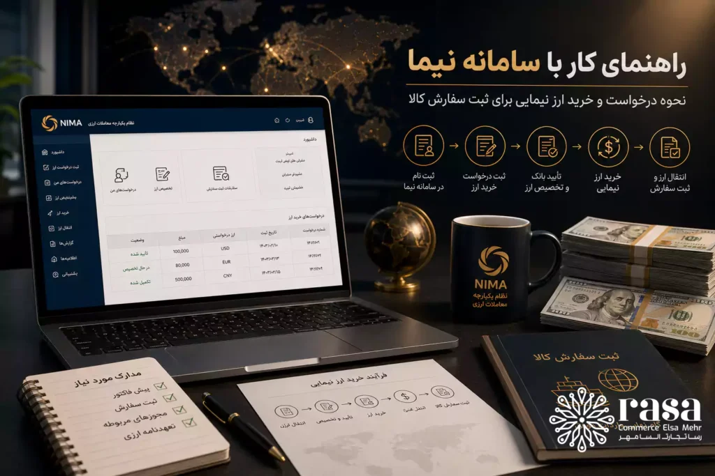 راهنمای کار با سامانه نیما؛ نحوه درخواست و خرید ارز نیمایی برای ثبت سفارش کالا
